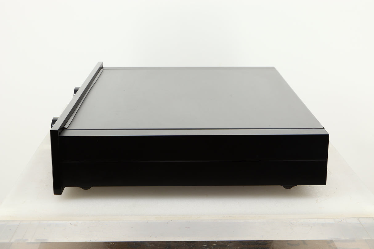 Side view of a used Sugden AU-51 Pre Amplifier in Black finish