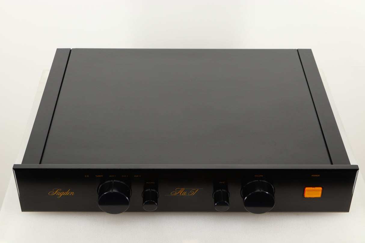 Top view of a used Sugden AU-51 Pre Amplifier in Black finish