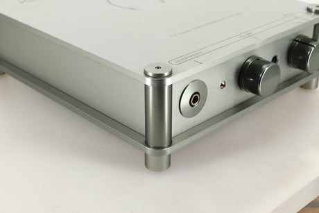 Front left corner view of a used Sugden Bijou Headmaster Headphone / Pre Amplifier