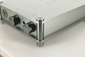 Front right corner view of a used Sugden Bijou Headmaster Headphone / Pre Amplifier