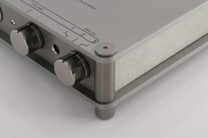 Front right corner view of a used Sugden Headmaster Class A Headphone / Pre Amplifier