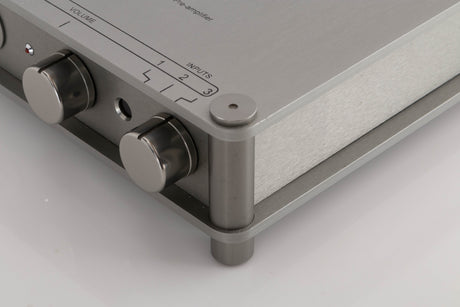 Front right corner view of a used Sugden Headmaster Class A Headphone / Pre Amplifier