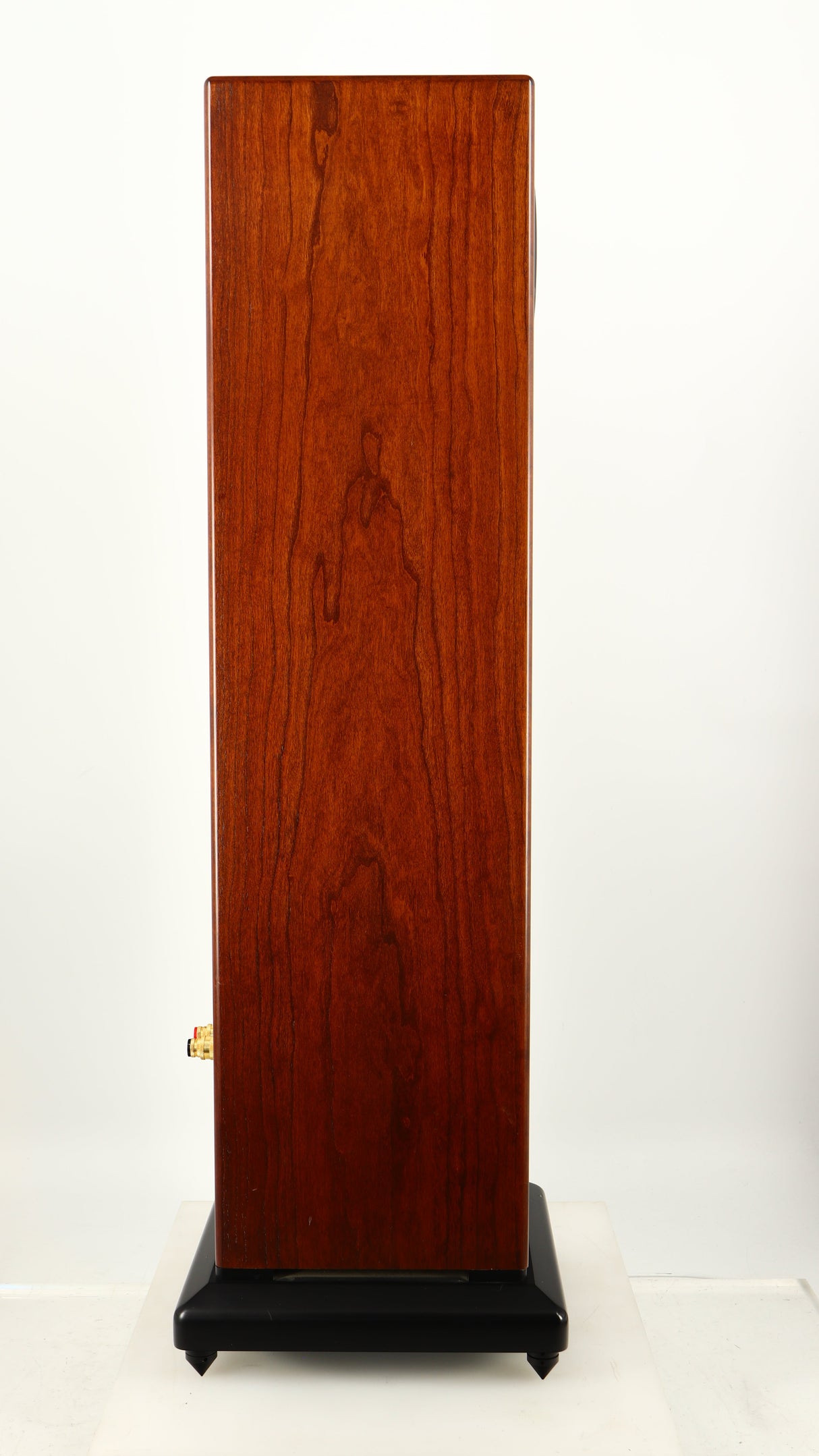 Left side view of a used Sugden LS-21 Floorstanding Speaker in a dark cherry finish