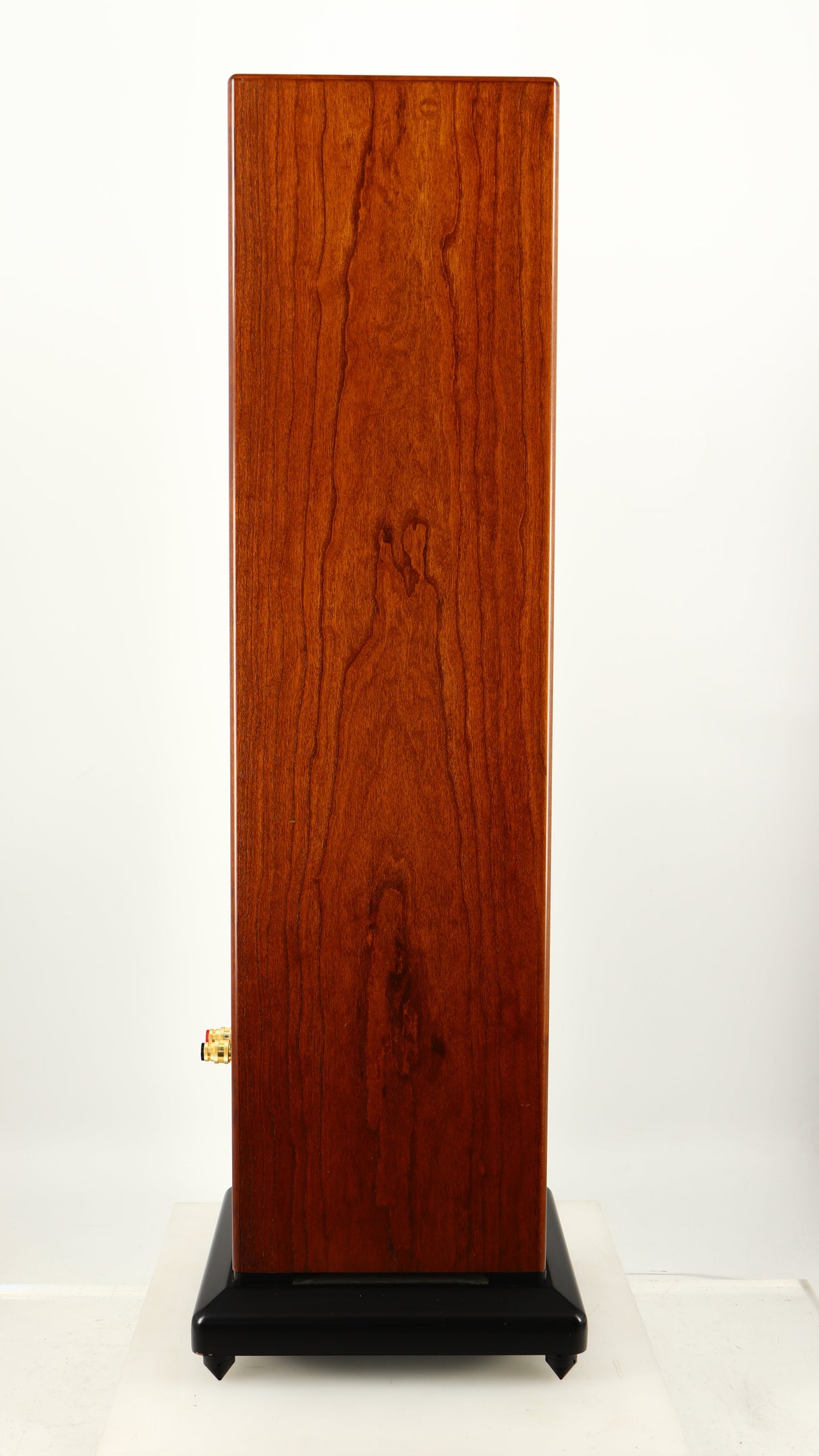 Left side view of a used Sugden LS-21 Floorstanding Speaker in a dark cherry finish