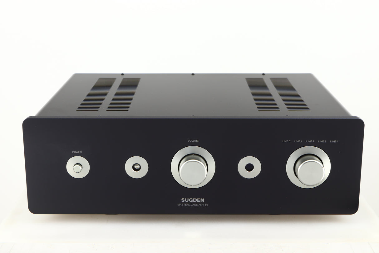 Front view of a used Sugden Masterclass ANV-50 Integrated Amplifier in a graphite finish
