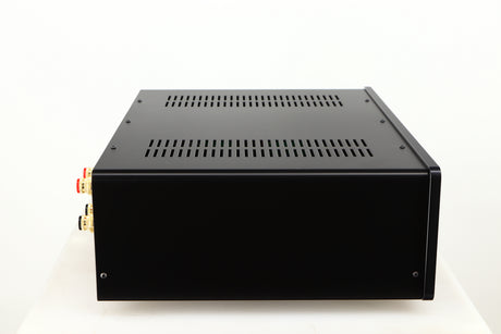 Left side view of a used Sugden Masterclass ANV-50 Integrated Amplifier in a graphite finish