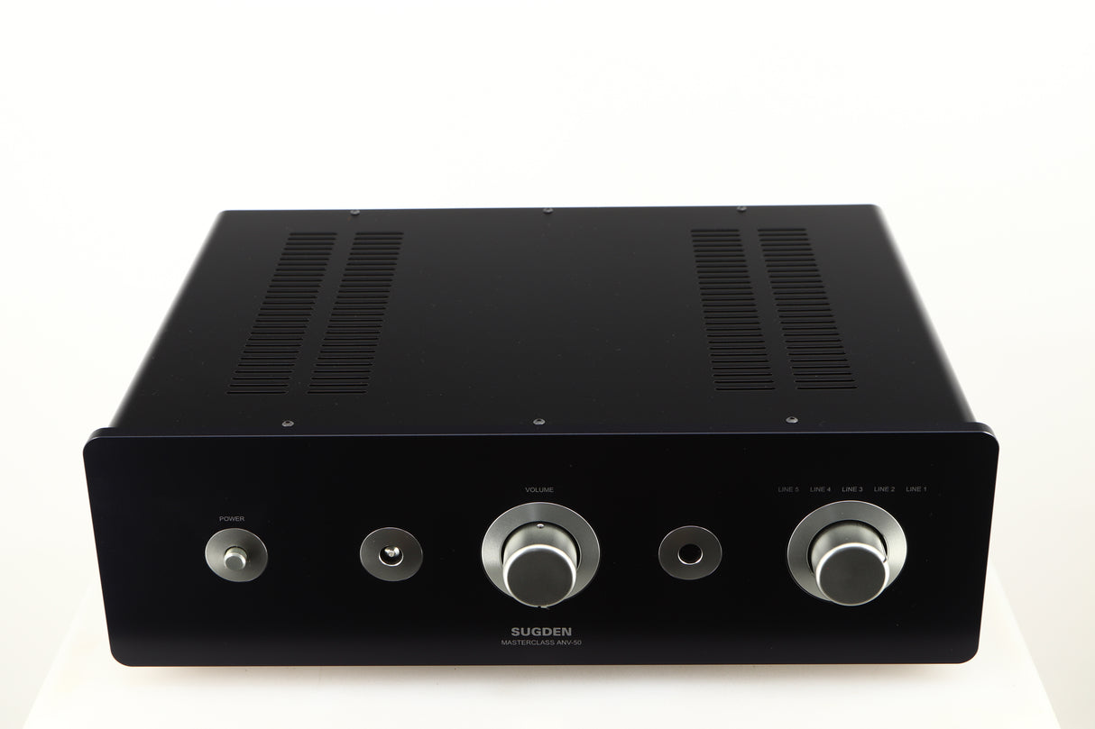 Top of a used Sugden Masterclass ANV-50 Integrated Amplifier in a graphite finish