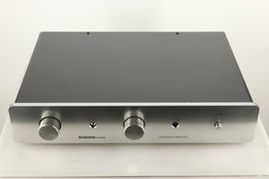 Top view of a used Sugden Mystro Integrated Amplifier in Titanium finish