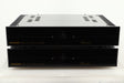Front view of a used pair of Sugden Symetra Monoblock Power Amplifiers