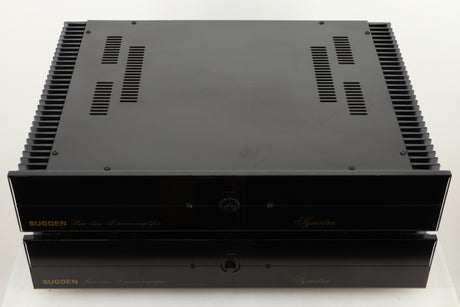 Top view of a used Sugden Symetra Monoblock Power Amplifier
