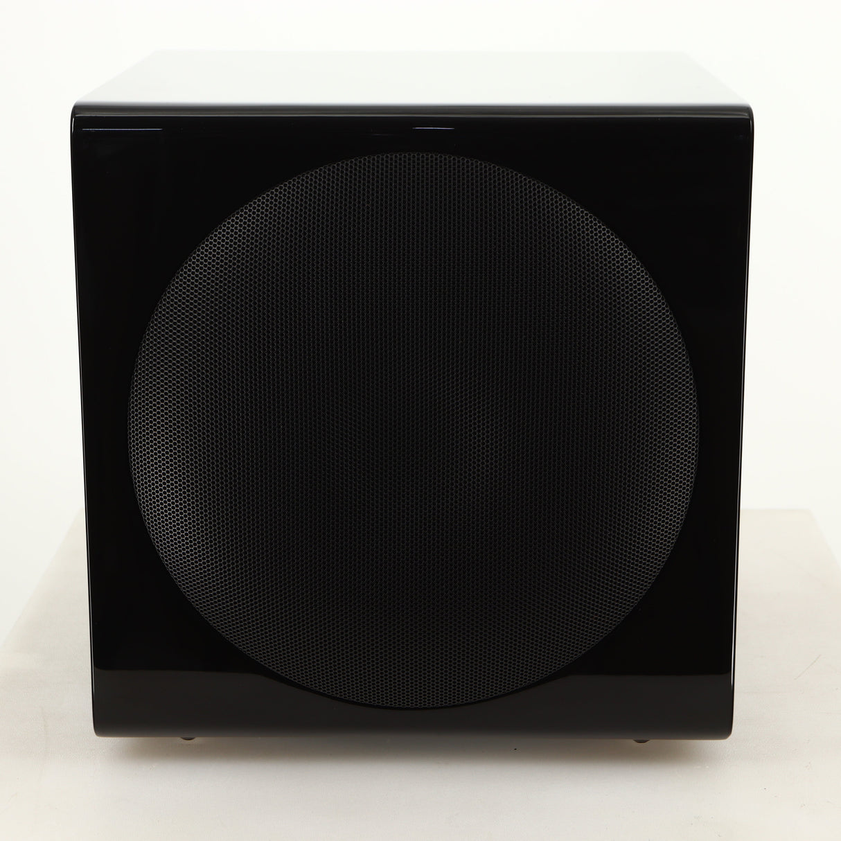 Right side view of a used SVS-3000 Micro Subwoofer W/ Wireless Kit in a piano black finish