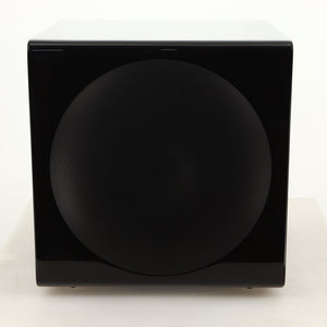 Right side view of a used SVS-3000 Micro Subwoofer W/ Wireless Kit in a piano black finish