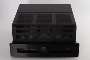 Top of a used Synthesis Roma 753AC Valve Integrated Amplifier in a Black finish