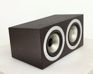 Front left corner of a used Tannoy Revolution DC4LCR Centre Speaker in an espresso finish