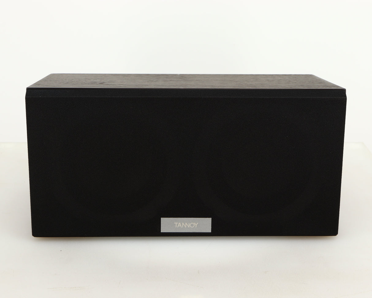 Front view of a used Tannoy Revolution DC4LCR Centre Speaker in an espresso finish showing Grille