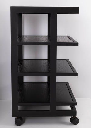 Left side view of a used Target 3 Shelf Hifi Stand W/ Castors in a Black finish