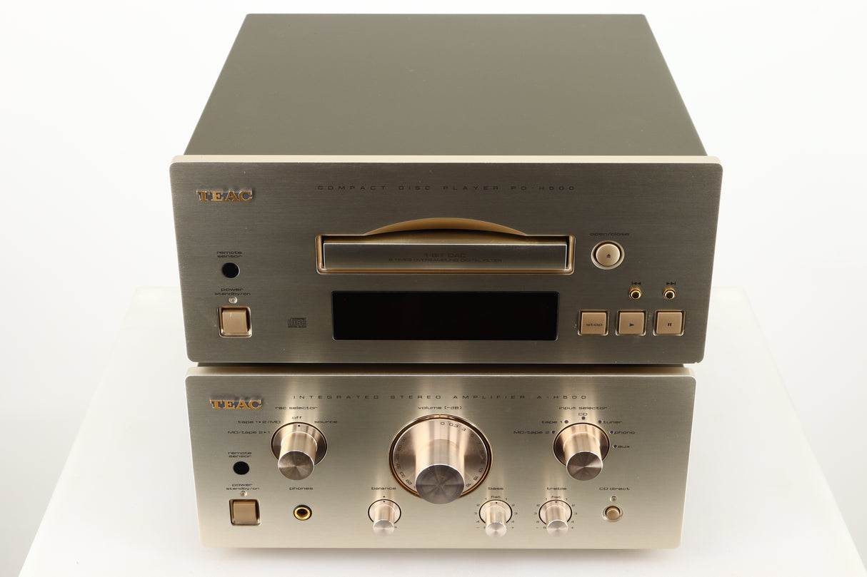 Top of a used Teac PD-H500 CD Player in a silver finish