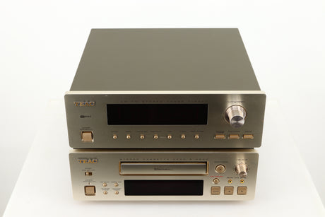 Top of a used Teac T-H500 AM/FM Stereo Tuner in a silver finish