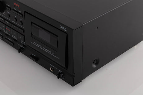 Front right corner view of a used TEAC AD-RW900 CD Cassette Recorder