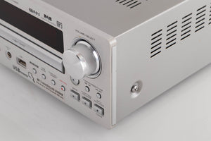 Front right corner view of a used TEAC CR-H255 CD Receiver in Silver