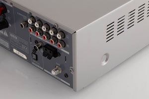 Rear right corner view of a used TEAC CR-H255 CD Receiver in Silver