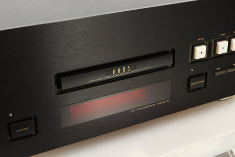 Close up view of used Teac VRDS-T1 CD Transport in Black finish 