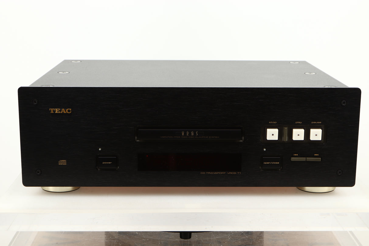Front view of used Teac VRDS-T1 CD Transport in Black finish 