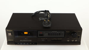 Top of a used Technics RS-B205 Cassette Deck showing Power Cable