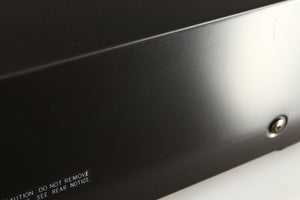 Close up of a used Technics RS-B205 Cassette Deck showing some scratching on left side