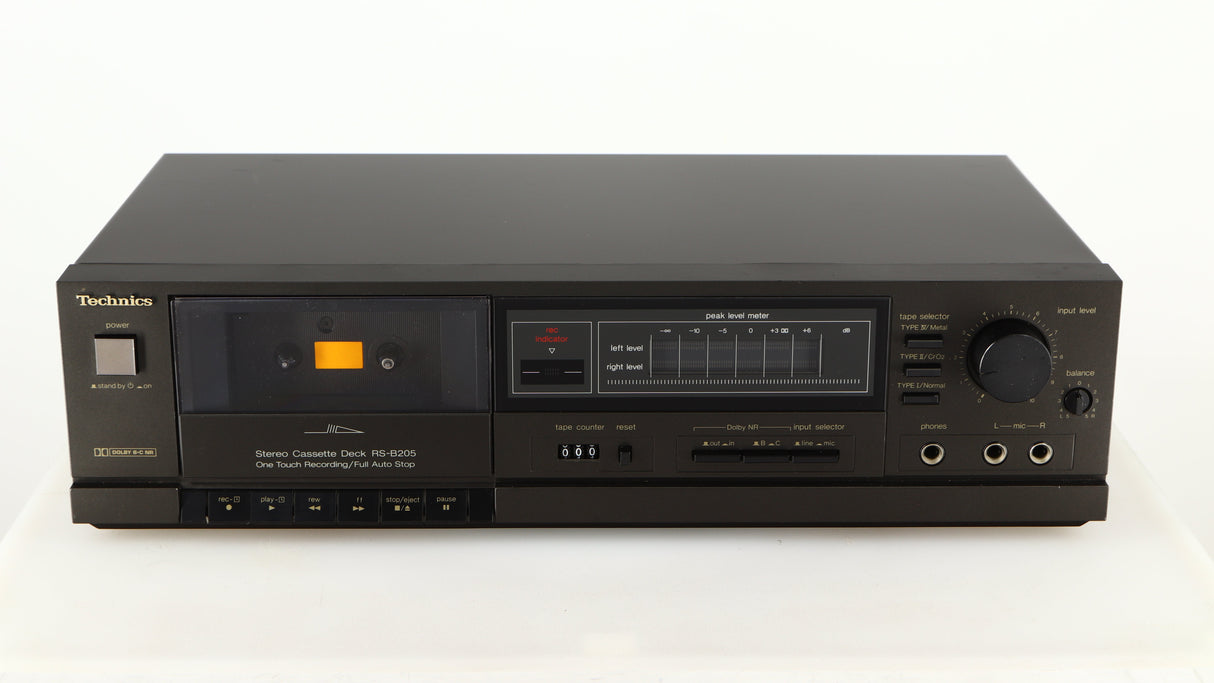 Front view of a used Technics RS-B205 Cassette Deck