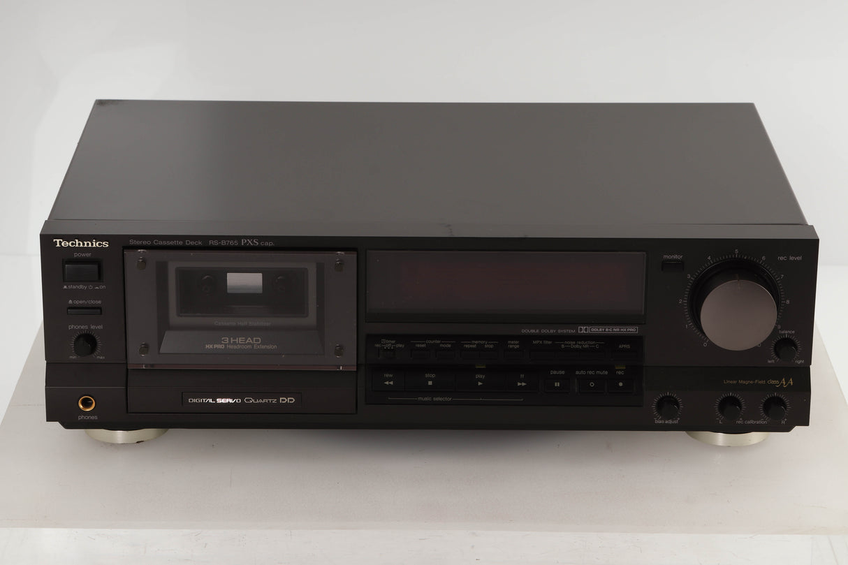 Front view of a used Technics RS-B765 3-Head Cassette Deck