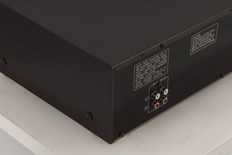 Rear left corner view of a used Technics RS-B765 3-Head Cassette Deck