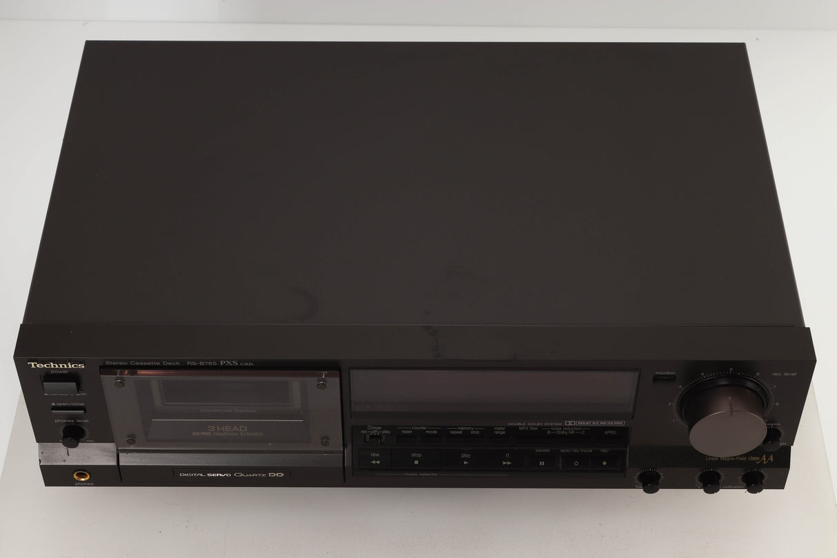 Top view of a used Technics RS-B765 3-Head Cassette Deck