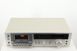 Top of a used Technics RS-M225 Cassette Deck in a silver finish 