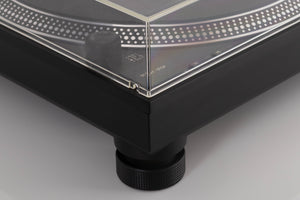 Front left corner view of a used Technics SL-1210 MK7 Turntable with AT-40ML Cartridge