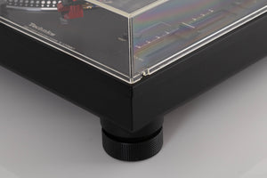 Front right corner view of a used Technics SL-1210 MK7 Turntable with AT-40ML Cartridge