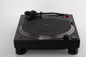Side view of a used Technics SL-1210 MK7 Turntable with AT-40ML Cartridge