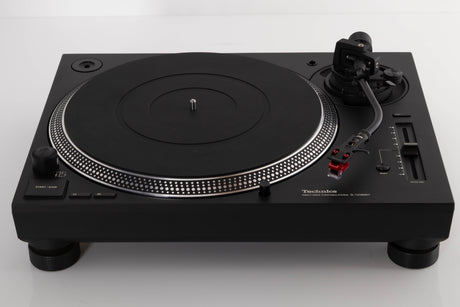 Top view of a used Technics SL-1210 MK7 Turntable with AT-40ML Cartridge