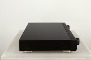 Left side view of a used Technics SU-C1000M2 Pre Amplifier in a black finish