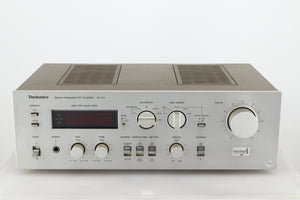 Front view of a used Technics SU-V4 Integrated Amplifier in a silver finish