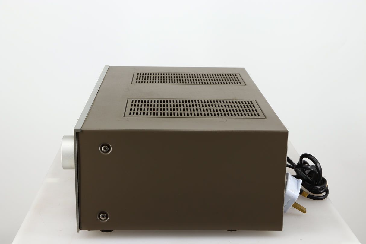 Right side view of a used Technics SU-V4 Integrated Amplifier in a silver finish