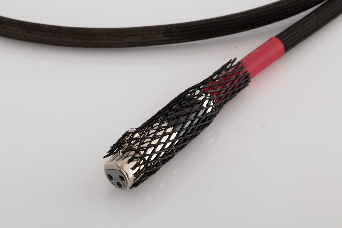 Close up view of a used Tellurium Q Black Diamond XLR-XLR 2.0m Interconnect