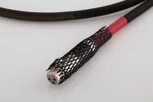 Close up view of a used Tellurium Q Black Diamond XLR-XLR 2.0m Interconnect