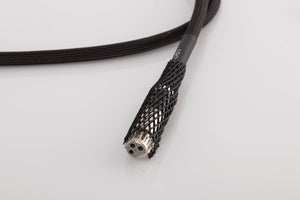 Close up view of a used Tellurium Q Black Diamond XLR-XLR 2.0m Interconnect