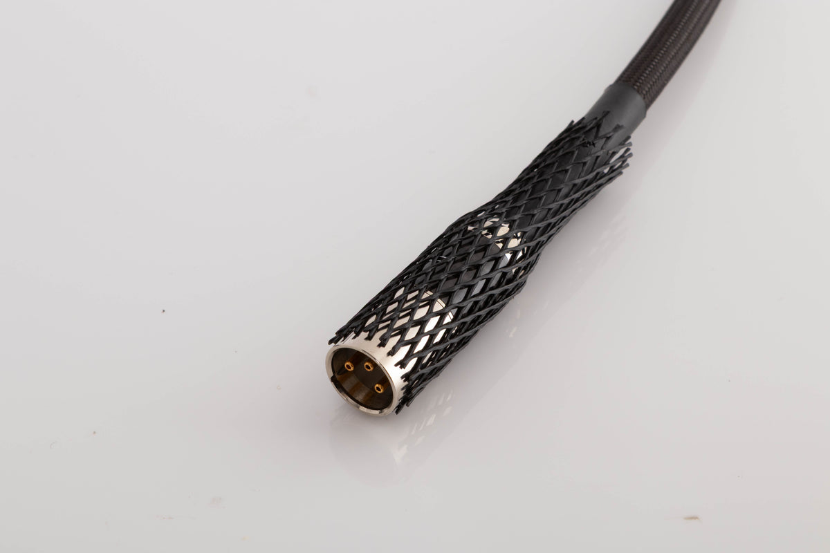 Close up view of a used Tellurium Q Black Diamond XLR-XLR 2.0m Interconnect