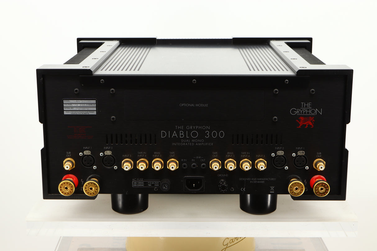 Rear view of a used The Gryphon Diablo 300 Integrated Amplifier
