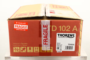 Box of a used Thorens TD-102A Turntable in Walnut finish