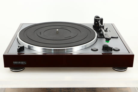 Front view of a used Thorens TD-102A Turntable in Walnut finish