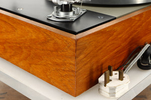 Rear left corner view of a used Thorens TD-125 MkII Turntable with SME 3009 Tonearm