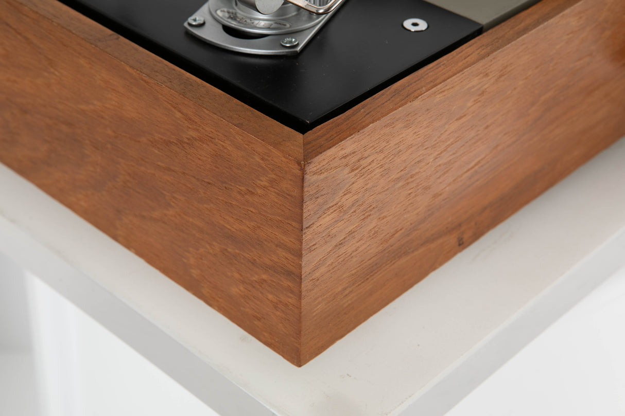 Rear left corner view of a used Thorens TD-125 MKII Turntable with SME 3009 Tonearm